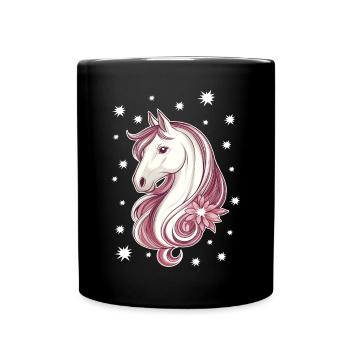 Cheval avec des étoiles - Mug uni - noir - Devant