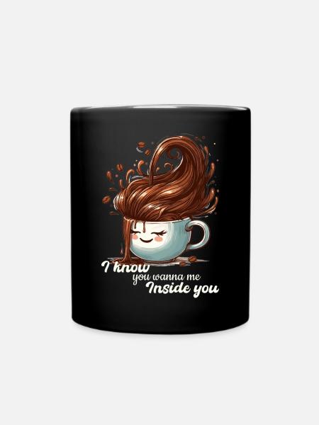 Kaffee Tasse witzig Geschenk - Tasse einfarbig - Schwarz