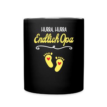 Du Wirst Opa Hurra Endlich Opi Ich Bin Großvater - Tasse einfarbig - Schwarz - Vorne
