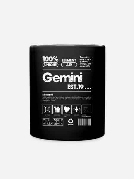 Gemini Glyphs EST.19 - Full Colour Mug - black