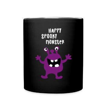 Monster happy Halloween spooky Comic - Tasse einfarbig - Schwarz - Vorne