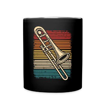 Trombone Player Retro Trombone Trombonist - Full Colour Mug - black - Front