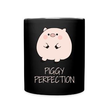 Cute little pig - Full Colour Mug - black - Front