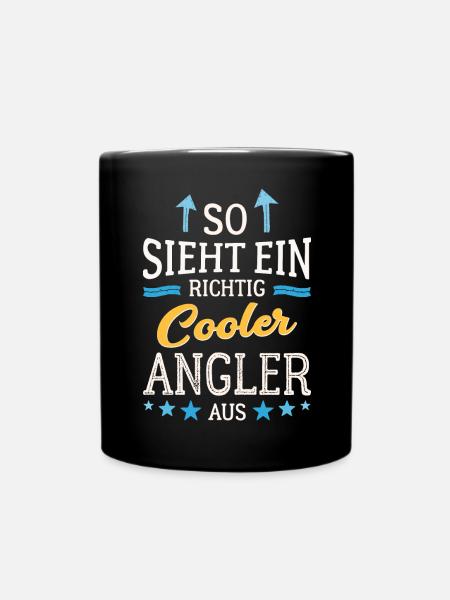 So sieht ein richtig cooler Angler aus Fischer - Tasse einfarbig - Schwarz