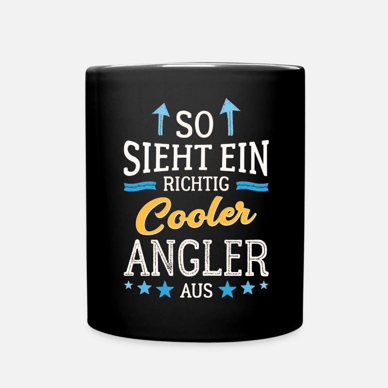 So sieht ein richtig cooler Angler aus Fischer - Tasse einfarbig - Schwarz