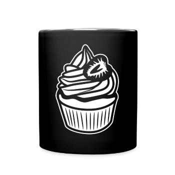 Torten Skizze - Tasse einfarbig - Schwarz - Vorne