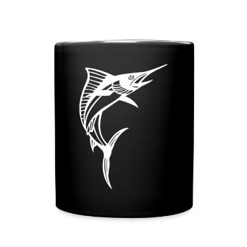 Weißer Schwertfisch - Tasse einfarbig - Schwarz - Vorne