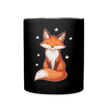 Renard et étoiles - Mug uni - noir - Devant