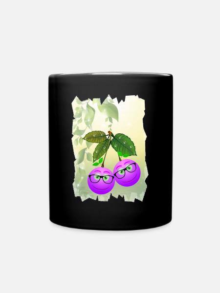 Brillenbeeren - Tasse einfarbig - Schwarz