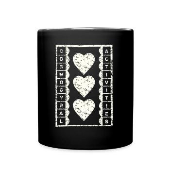 Cosmogyral Activities used look Universum Herzen - Tasse einfarbig - Schwarz - Vorne
