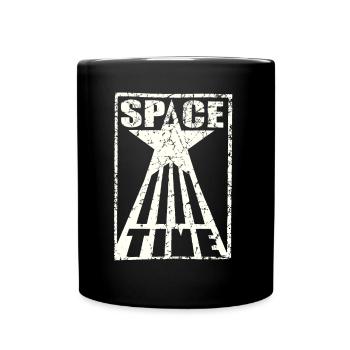 Space Time used look psychedelic Raum Zeit Stern - Tasse einfarbig - Schwarz - Vorne