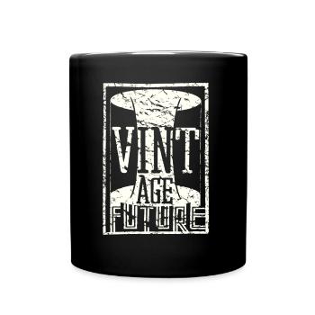 Vintage Future used look Zukunft Zeit Tunnel Alter - Tasse einfarbig - Schwarz - Vorne