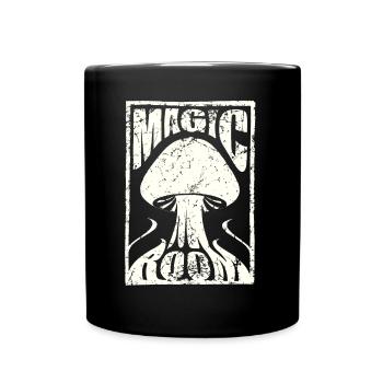 Magic Room used look shabby psychedelic Pilz Raum - Tasse einfarbig - Schwarz - Vorne