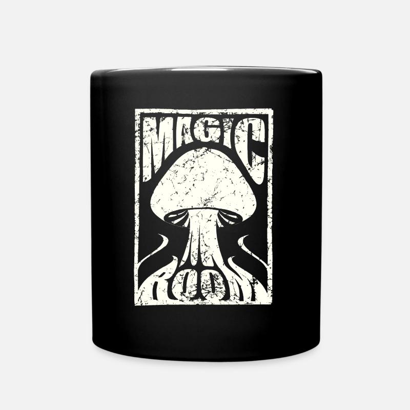 Magic Room used look shabby psychedelic Pilz Raum - Tasse einfarbig - Schwarz