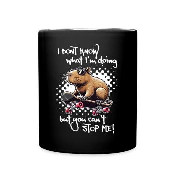 Je ne sais pas ce que je fais - Capybara Skateboard - Mug uni - noir - Devant