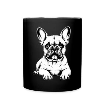 Chien câlin Bouledogue Français Breloque - Mug uni - noir - Devant