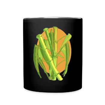 Bamboo Botanical Burst - Full Colour Mug - black - Front