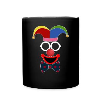 einfacher clown Karneval Fasching Maske - Tasse einfarbig - Schwarz - Vorne