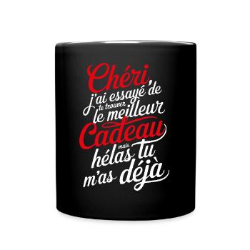 Cadeau Original Chéri Saint Valentin Amour Couple - Mug uni - noir - Devant
