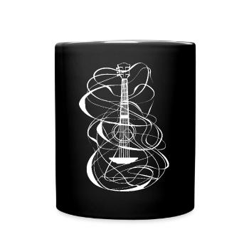 Ukulele Skizze - Tasse einfarbig - Schwarz - Vorne