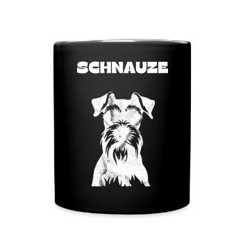 Schnauze - Schnauzer Hund Lustiger Spruch - Tasse einfarbig - Schwarz - Vorne