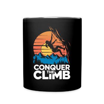 Conquer The Climb - Tasse einfarbig - Schwarz - Vorne