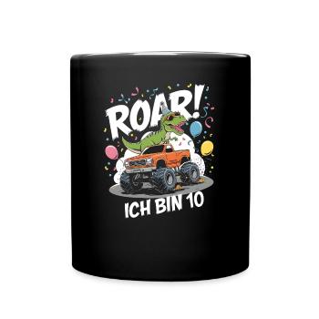 10e anniversaire 10 ans de fan de dinosaure monster truck - Mug uni - noir - Devant