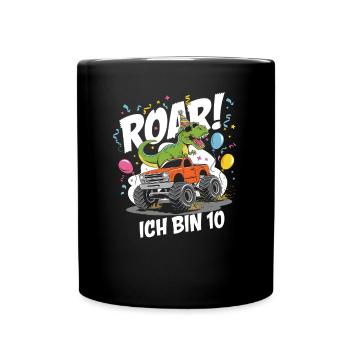 10e anniversaire 10 ans de fan de dinosaure monster truck - Mug uni - noir - Devant