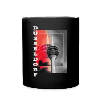 Dusseldorf Skyline TV Tower Germany City - Full Colour Mug - black - Front