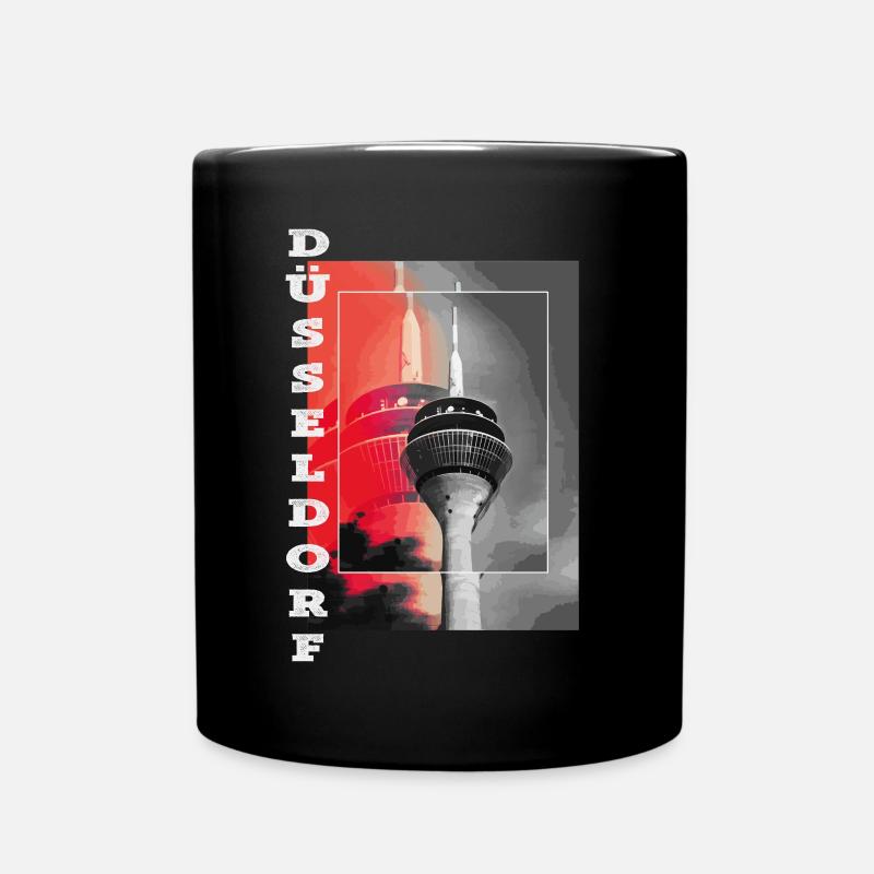 Düsseldorf Skyline Fernsehturm Deutschland Stadt - Tasse einfarbig - Schwarz