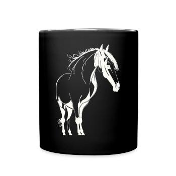 Cheval majestueux - Mug uni - noir - Devant