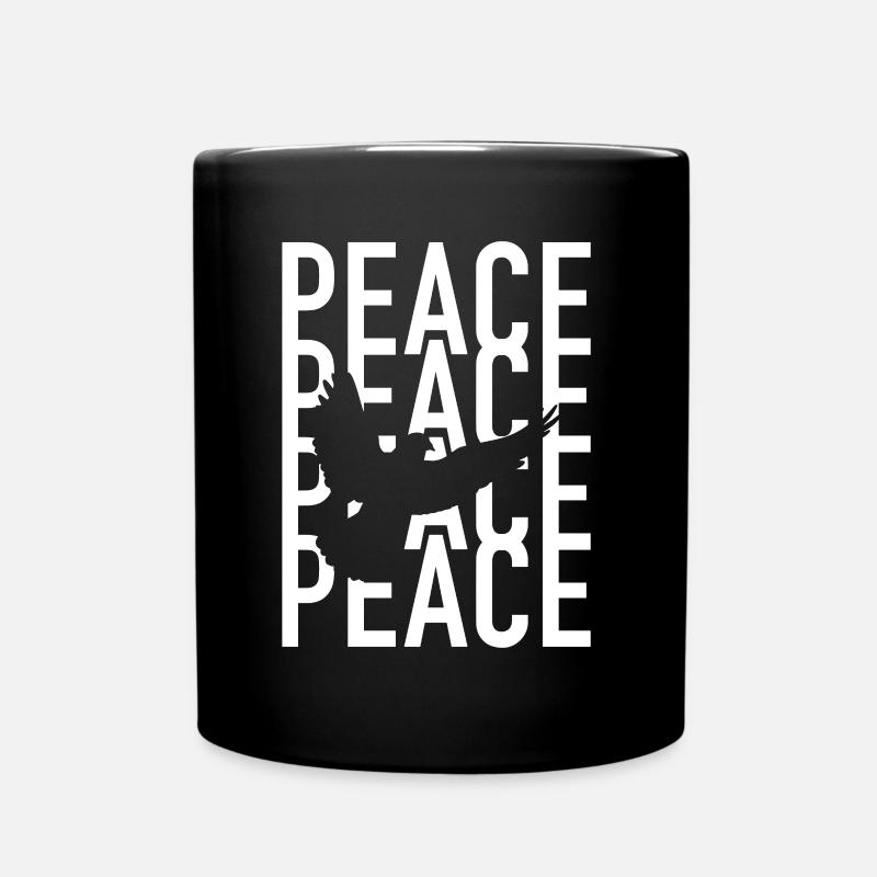 Peace Peace Peace Friedenstaube - Tasse einfarbig - Schwarz