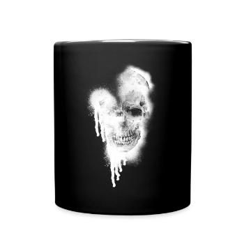 Croquis de crâne aquarelle - Mug uni - noir - Devant