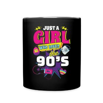 90er Jahre 90s Retro Geschenk - Tasse einfarbig - Schwarz - Vorne