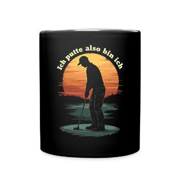 Ich putte also bin ich - Golf - Tasse einfarbig - Schwarz - Vorne