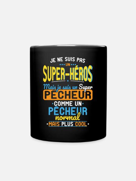 Kein Superheld, sondern ein Superfischer - Tasse einfarbig - Schwarz