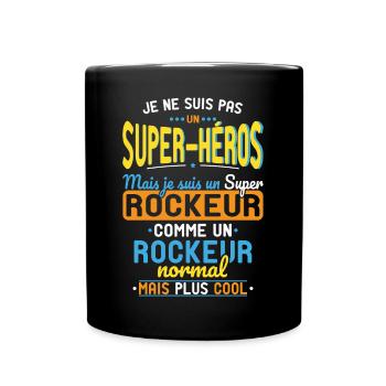 Not a Superhero but a Super Rocker - Full Colour Mug - black - Front