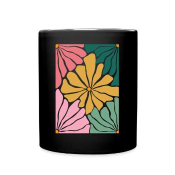 Boho Flowers - Tasse einfarbig - Schwarz - Vorne