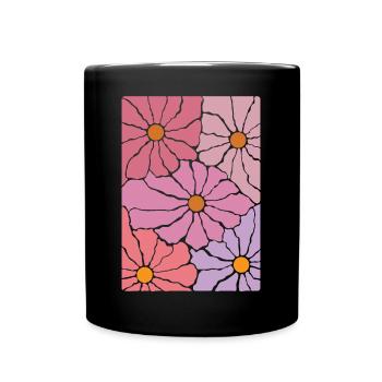 Fleurs de flore bohème - Mug uni - noir - Devant