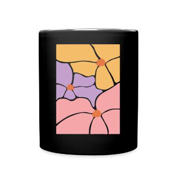 Fleurs de flore bohème - Mug uni - noir - Devant