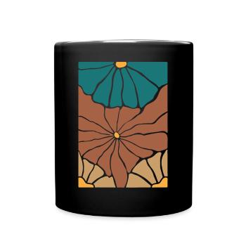 Fleurs de flore bohème - Mug uni - noir - Devant