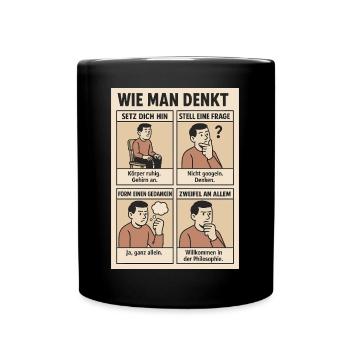 Wie man denkt - Tasse einfarbig - Schwarz - Vorne