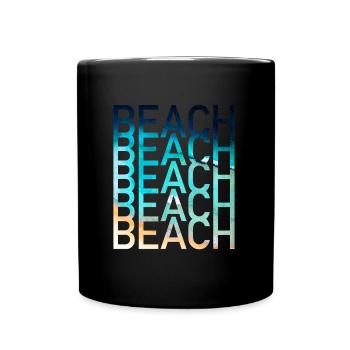 Plage Été - Mug uni - noir - Devant