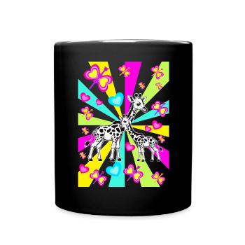 des années 80 Girafe Girafe Enfants Filles Garçons - Mug uni - noir - Devant