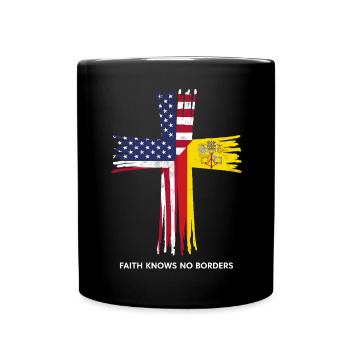 American and Vatican Flag - Full Colour Mug - black - Front