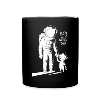Du bist galaktisch, Papa! - Tasse einfarbig - Schwarz - Vorne