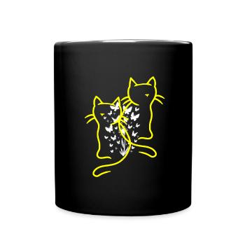 des années 80 chats chat adolescent fille enfants enfant - Mug uni - noir - Devant
