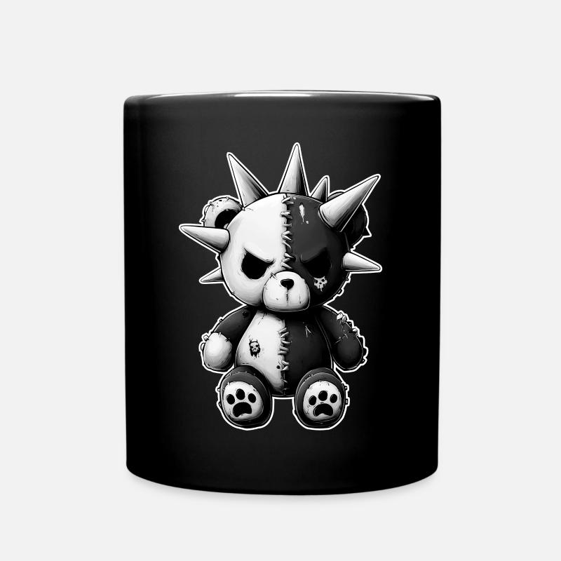 Split Skull Plüschbär Punk - Tasse einfarbig - Schwarz
