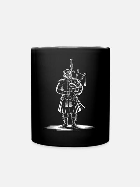 Schottischer Dudelsackspieler im Kilt - Tasse einfarbig - Schwarz
