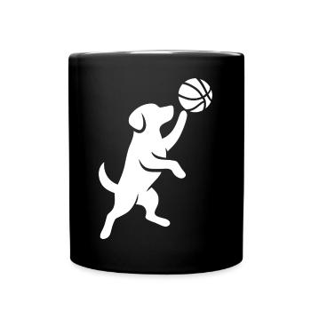 Minimalistische Silhouette Basketballspieler Wurf - Tasse einfarbig - Schwarz - Vorne